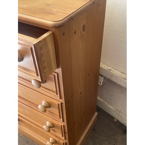 21 - Solid Pine Five Drawer Chest. 61 x 44 x 99 cms