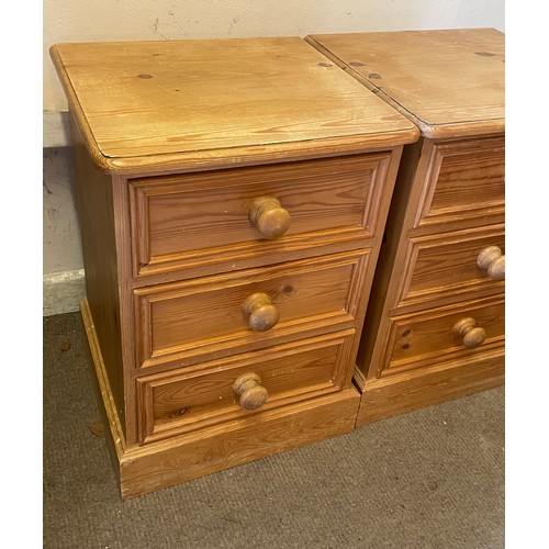 25 - Pair Of Solid Pine Bedside Chests. 43 x 40 x 61 cms