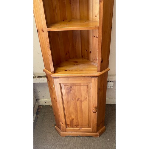 28 - Solid Pine Two Piece Corner Unit. 55 x 34 x 182 cms