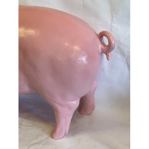 95 - Large Composite Figure Of A Pink Pig. 100 x 50 cms