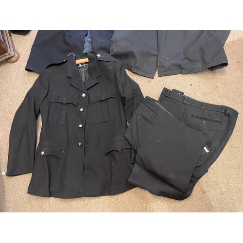 447A - Vintage Police Overcoat Wax Type With Bristol Police Buttons  Along With Another Overcoat And A Unif... 