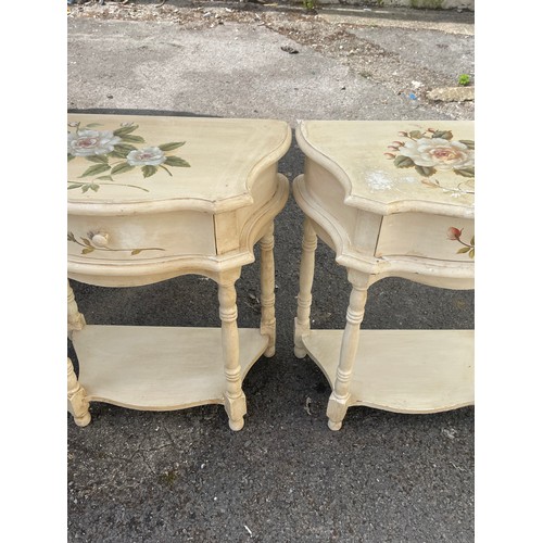 11 - Pair Of Painted Bedside Units / Side Tables. 61 x 35 x 68 cms  (2)