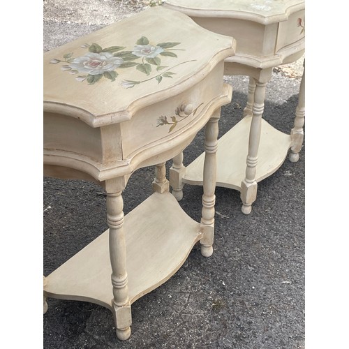 11 - Pair Of Painted Bedside Units / Side Tables. 61 x 35 x 68 cms  (2)