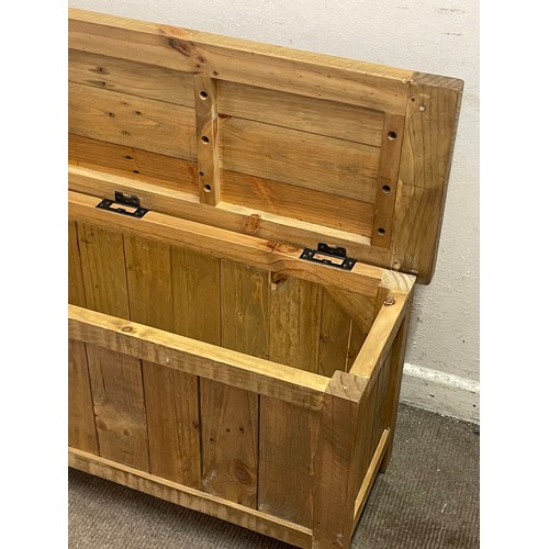 22 - Rustic Pine Blanket Box. 110 x 35 x 46 cms