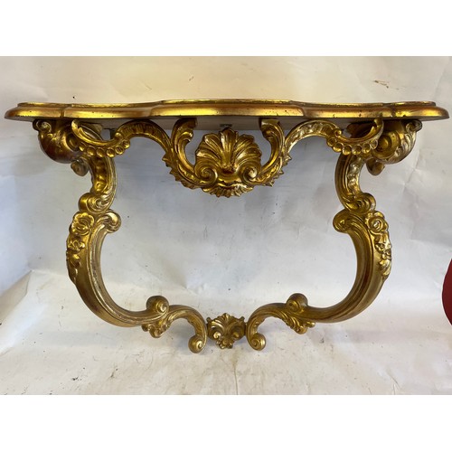 23 - Gilt Wood Console Table. 67 x 30 x 53 cms