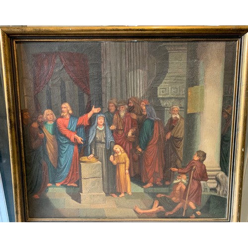 102 - 19thC Oil On Canvas Of A Religious Temple Gathering
61 x 54 cms