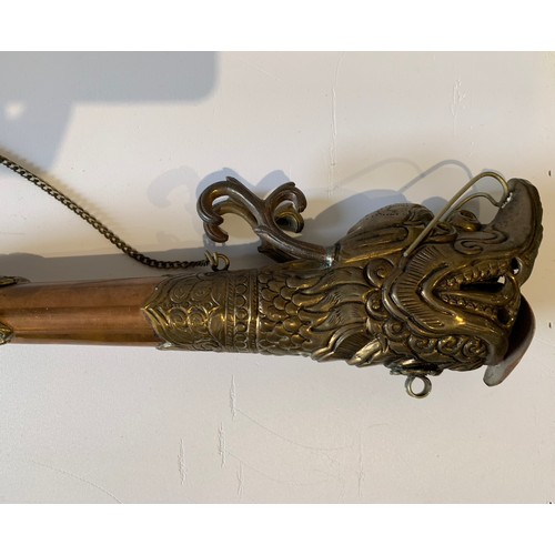 122 - Buddhist Ritual Tibetan Makara Sea Dragon Trumpet Horn
49 cms