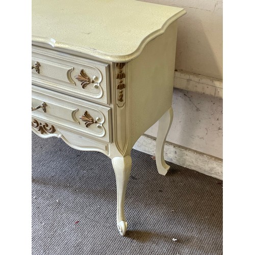 25 - French Crackle Paint Chest Of Two Drawers. 70 x 43 x 73 cms