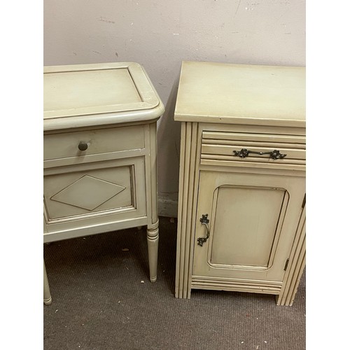 38 - Two Painted French Bedside Night Stands. Largest Measures. (2) 44 x 37 x 71 cms