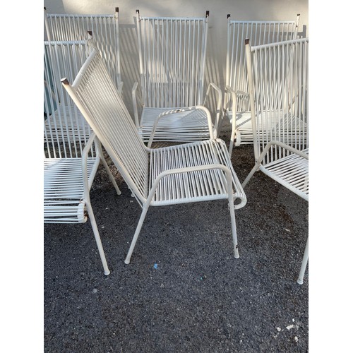 43 - Six Vintage Spaghetti Danish Garden Chairs By Homa (6)