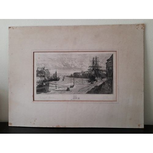 452 - Etching, William Pye(English 1881-1917). Etching on Paper, Weymouth Harbour titled on plate and sign... 