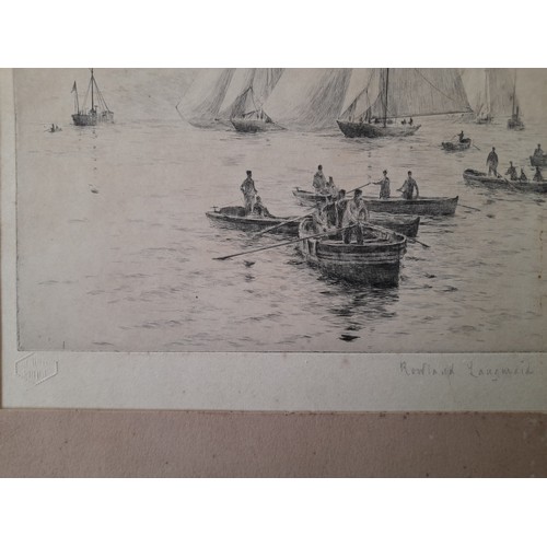 460 - Etching. Roland Langmaid (British 1897-1956). Etching on Paper, Yachts and Fishing Boats, Blind Stam... 