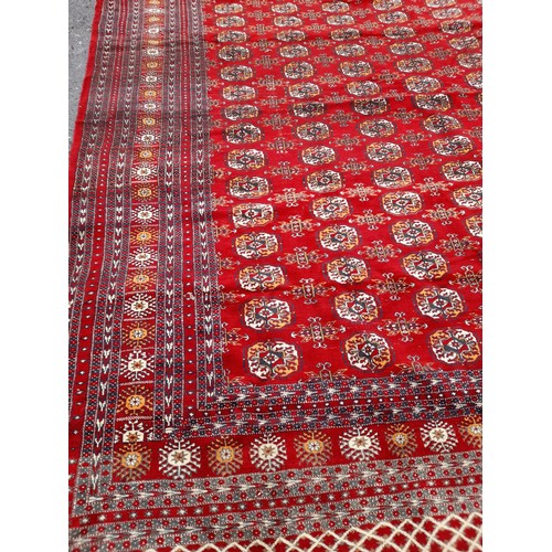 85 - Large Handmade Red Ground Rug, 360cm x 279cm