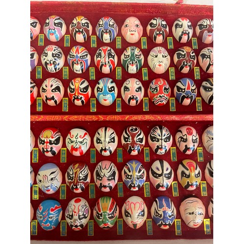 465 - Case Of 66 Vintage Chinese Cased Miniature Opera Masks.