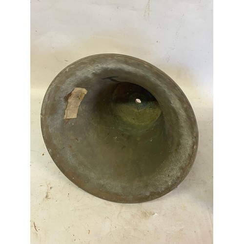 468 - Two Heavy Gauge Bronze Church  Bells. 25 x 20 cms