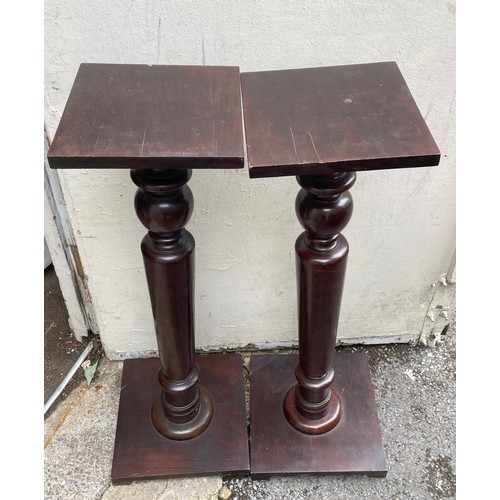 47 - Pair Of Vintage Torchier / Stands. 33 x 34 x 96 cms