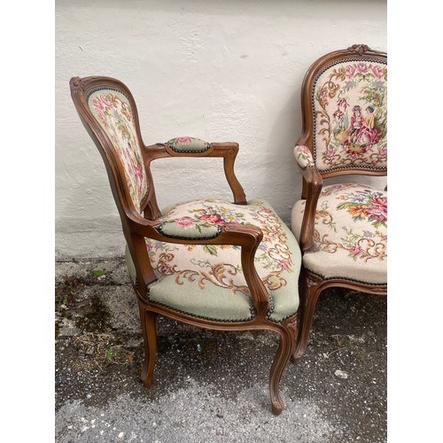 48 - Two  French Louis Style Tapestry Chairs (2)