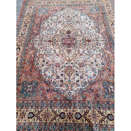 93 - Handmade Brown Ground Rug, 255cm x 192cm