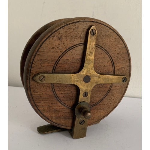 Antique 4.5 inch Starback Wooden Fishing Reel