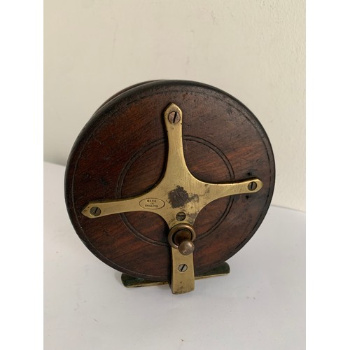 109 - Similar To Previous Lot
Antique 4.5 inch Starback Wood And Brass Fishing Reel Signed Albert Aitkens,... 