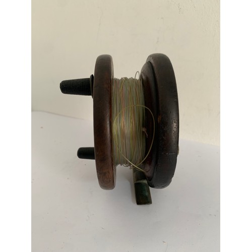 109 - Similar To Previous Lot
Antique 4.5 inch Starback Wood And Brass Fishing Reel Signed Albert Aitkens,... 