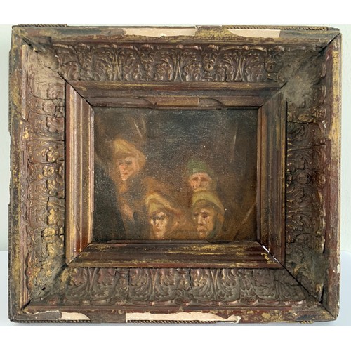 123 - Interesting Antique Oil On Board In Gilt Frame
22 x 19 cms