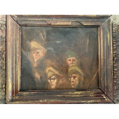 123 - Interesting Antique Oil On Board In Gilt Frame
22 x 19 cms