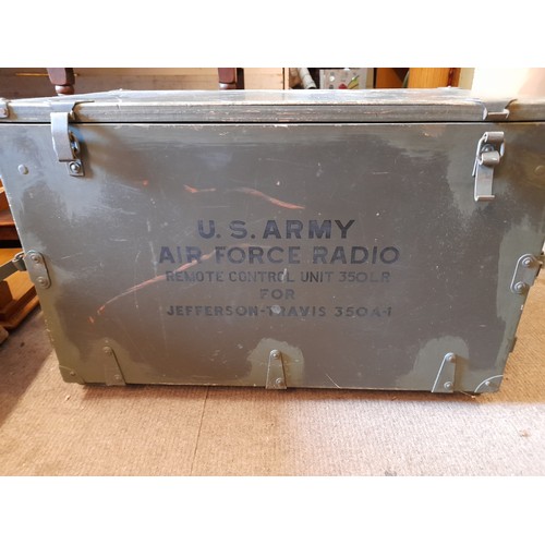 U.S. Army Radio Box with drop front. 74cm x 42cm x 46cm