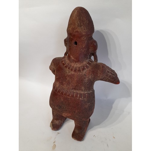 178 - Large Clay Fired South American Figure standing 44cm high