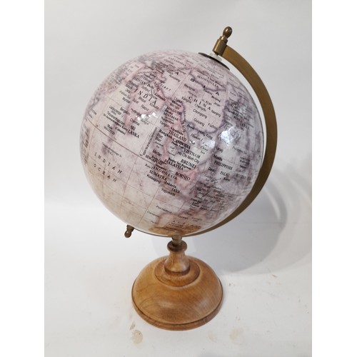 181 - Decorative Desk Globe on wood base 32cm high