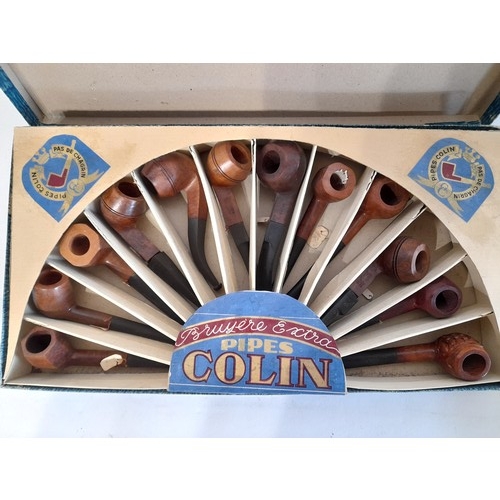 203 - Rare 12 x Pipes in Shop Display/ Presentation Box. Colin Pipes Paris