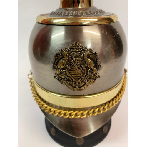 307 - Vintage Ornamental Prussian Spiked Helmet Style Musical Cigarette Dispenser. 23cm Height