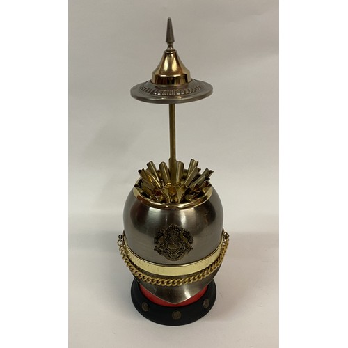 307 - Vintage Ornamental Prussian Spiked Helmet Style Musical Cigarette Dispenser. 23cm Height