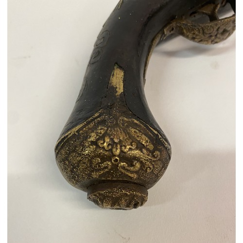 311 - An Antique 18th Century Flintlock Pistol with Decoration. Possibly for the Oriental Market. 43cm Len... 