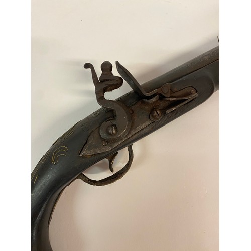 311 - An Antique 18th Century Flintlock Pistol with Decoration. Possibly for the Oriental Market. 43cm Len... 