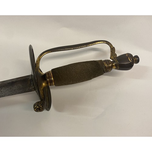 321 - Antique European Military Sword With Pattern and Markings. Possibly Cavalry. 98cm Length