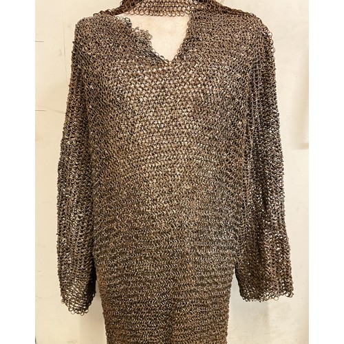 334 - Long, Possibly Late 18th or Early 19th Century Style , Chain Mail Armour Shirt Along With An Indo-Pe... 