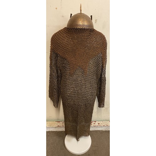 334 - Long, Possibly Late 18th or Early 19th Century Style , Chain Mail Armour Shirt Along With An Indo-Pe... 