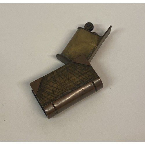 342 - Antique Trench Art Lighter Made From Shell Metal in The Form of a Book 5cm x 3cm