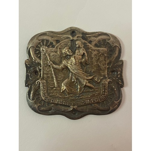 343 - Vintage Collection of 4 Small Bronze Marked Plaques Depicting St Christopher. Average Size 7cm x 6cm