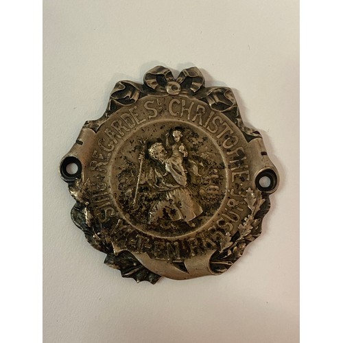 343 - Vintage Collection of 4 Small Bronze Marked Plaques Depicting St Christopher. Average Size 7cm x 6cm