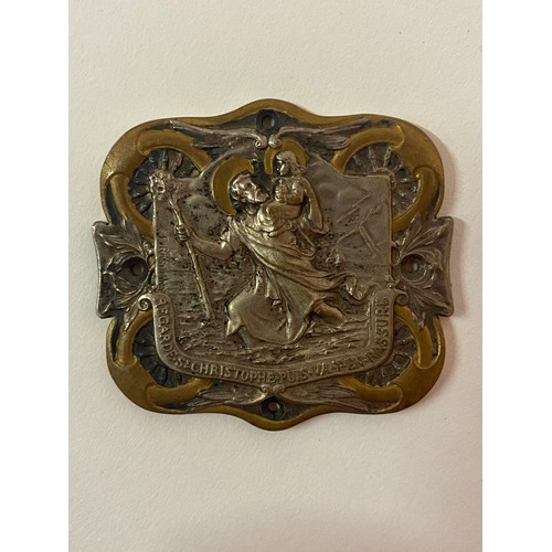 343 - Vintage Collection of 4 Small Bronze Marked Plaques Depicting St Christopher. Average Size 7cm x 6cm