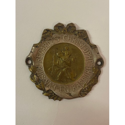 343 - Vintage Collection of 4 Small Bronze Marked Plaques Depicting St Christopher. Average Size 7cm x 6cm