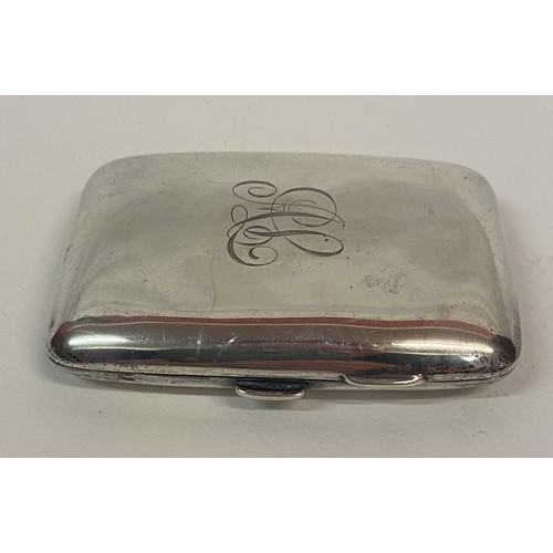 344 - Hallmarked Silver Cigarette Case with Inscribed Initials. 8cm x 6cm