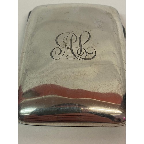 344 - Hallmarked Silver Cigarette Case with Inscribed Initials. 8cm x 6cm