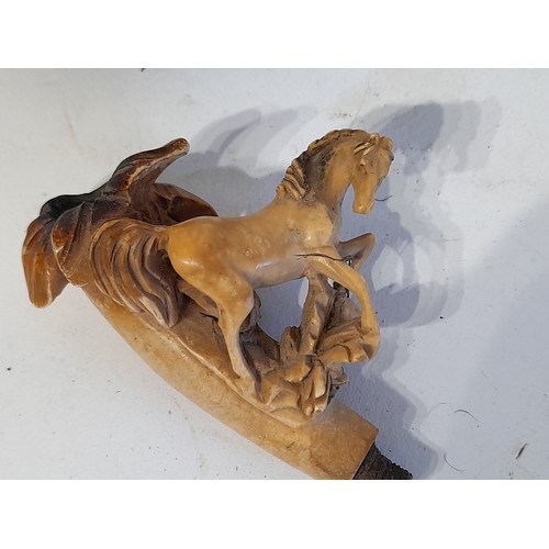 207 - Meerschaum pipe in the form of carved Horse in case with stamp to inside