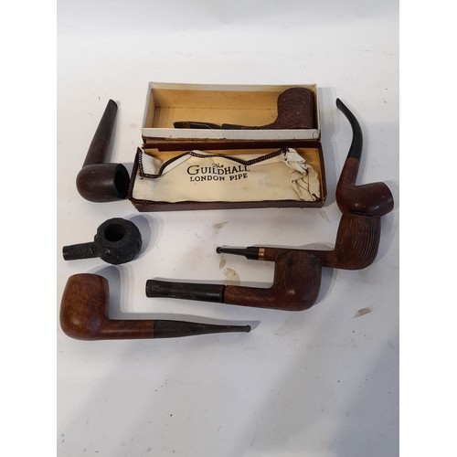 210 - Vinche Briar Pipe in Box with cover Along With Six  other pipes. (7)