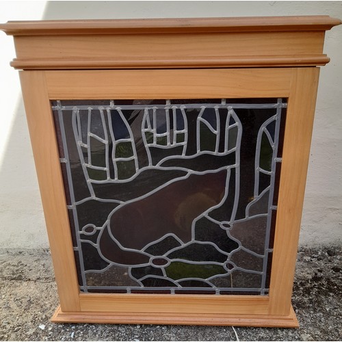 8 - Stained Glass And Lead Panel Light box 56cm x 16cm x 53cm