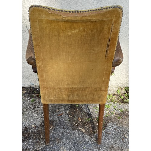 22 - Pair Of French Louis Style Arm Chairs Upholstered with Bird Design. 92cm Height x 54cm Width x 48cm ... 