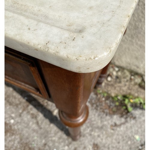 3 - Marble Top Side Table/ Wash Stand with single full length drawer. 95cm x 45 x 80cm